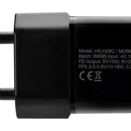 Mobilize Wall Charger Usb-C 20W With Pd + Mfi Lightning Nylon Cable 1.2M Black