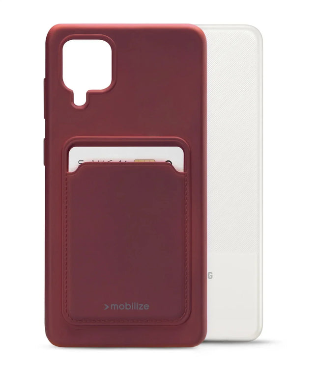 Mobilize Rubber Gelly Card Case Samsung Galaxy A12/M12 Matt Bordeaux