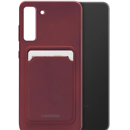 Mobilize Rubber Gelly Card Case Samsung Galaxy S21 Fe 5G Matt Bordeaux