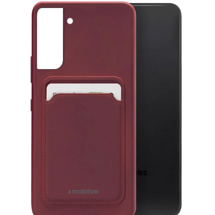 Mobilize Rubber Gelly Card Case Samsung Galaxy S22 5G Matt Bordeaux