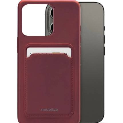 Mobilize Rubber Gelly Card Case Apple Iphone 13 Pro Matt Bordeaux