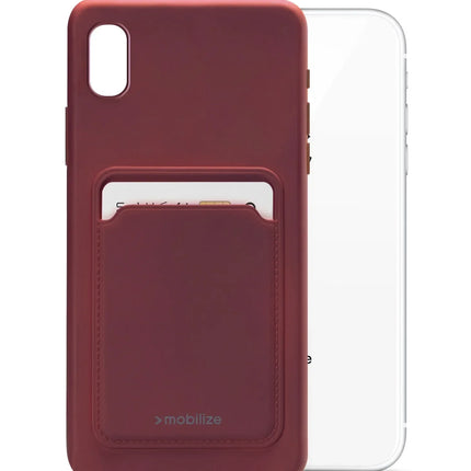 Mobilize Rubber Gelly Card Case Apple Iphone Xr Matt Bordeaux