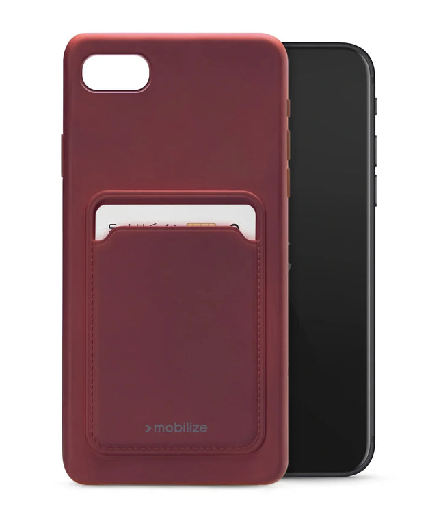Mobilize Rubber Gelly Card Case Apple Iphone 6/6S/7/8/Se (2020/2022) Matt Bordeaux