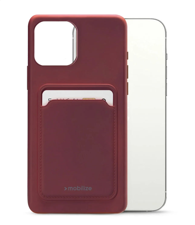 Mobilize Rubber Gelly Card Case Apple Iphone 13 Pro Max Matt Bordeaux