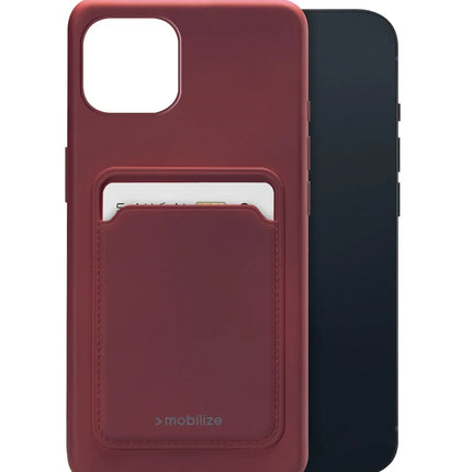 Mobilize Rubber Gelly Card Case Apple Iphone 13 Mini Matt Bordeaux