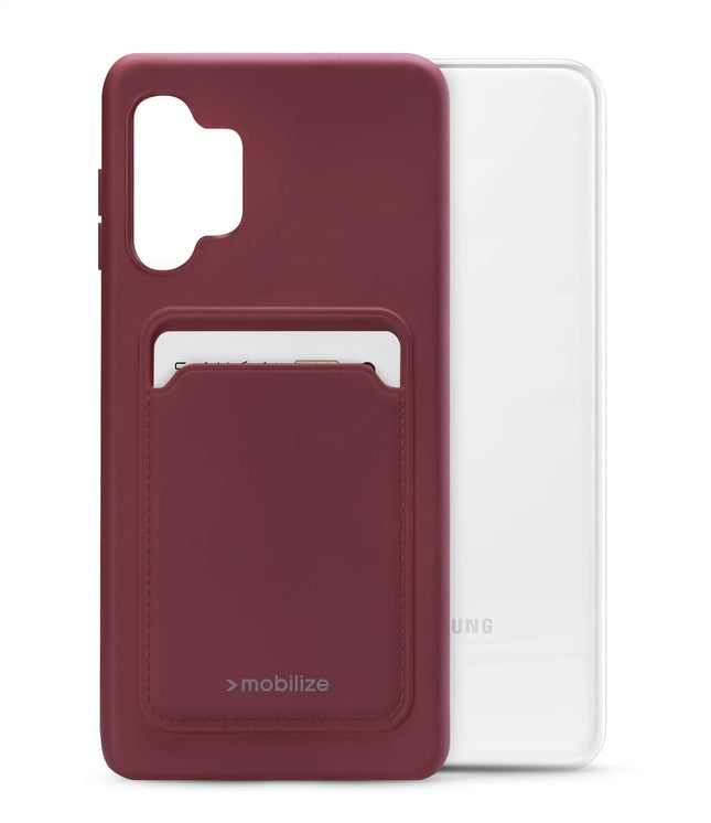 Mobilize Rubber Gelly Card Case Samsung Galaxy A13 4G Matt Bordeaux