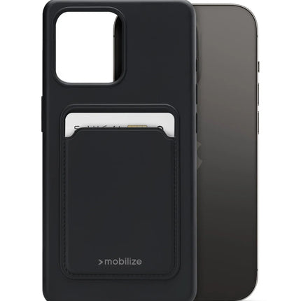 Mobilize Rubber Gelly Card Case Apple Iphone 14 Pro Matt Black