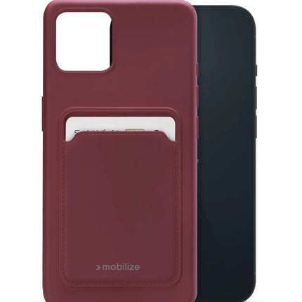Mobilize Rubber Gelly Card Case Apple Iphone 14 Matt Bordeaux