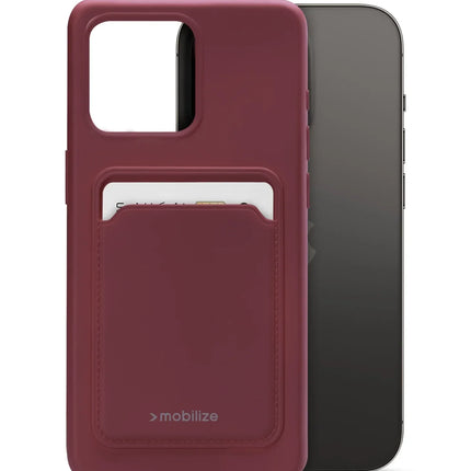 Mobilize Rubber Gelly Card Case Apple Iphone 14 Pro Matt Bordeaux