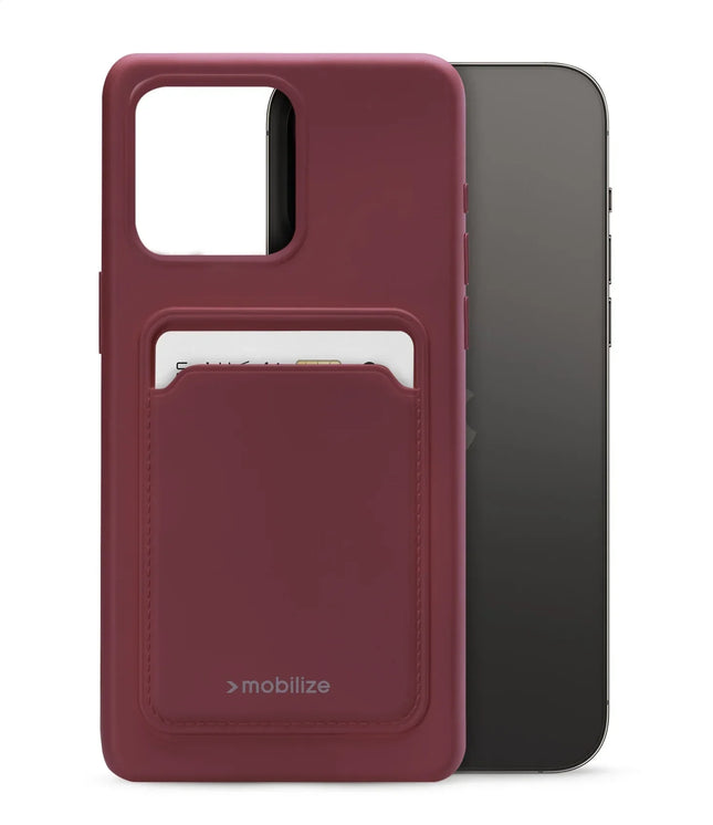 Mobilize Rubber Gelly Card Case Apple Iphone 14 Pro Max Matt Bordeaux