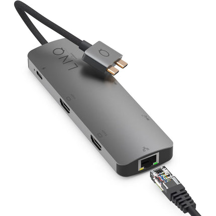 LINQ Connects 7in2 Pro USB-C 10Gbps Multiport Hub with Dual 4K HDMI and Ethernet for MacBook M1/M2