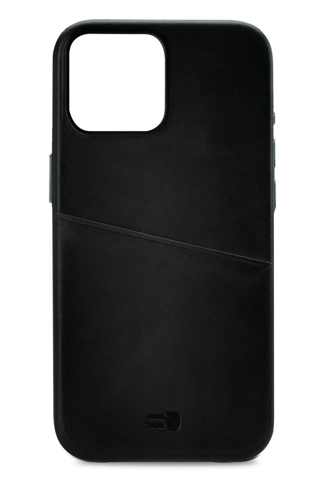 Senza Pure Leather Cover With Card Slot Apple Iphone 14 Pro Max Deep Black