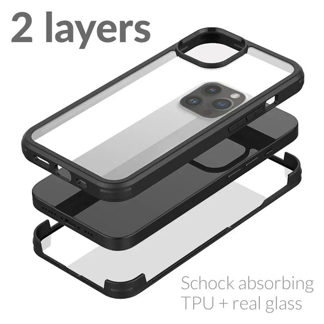 Mobilize Tempered Glass 360 Protection Case Apple Iphone 14 Pro Max Black