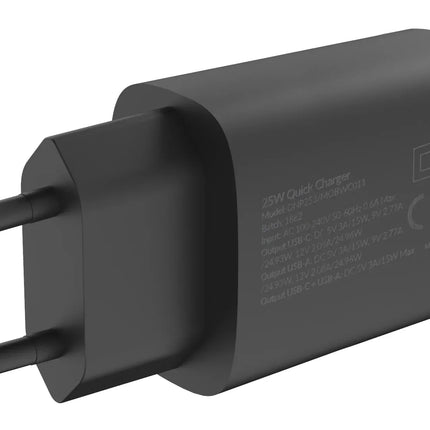 Mobilize Wall Charger Usb-C + Usb 25W With Pd/Pps Black