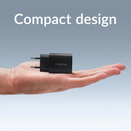 Mobilize Wall Charger Usb-C + Usb 25W With Pd/Pps Black