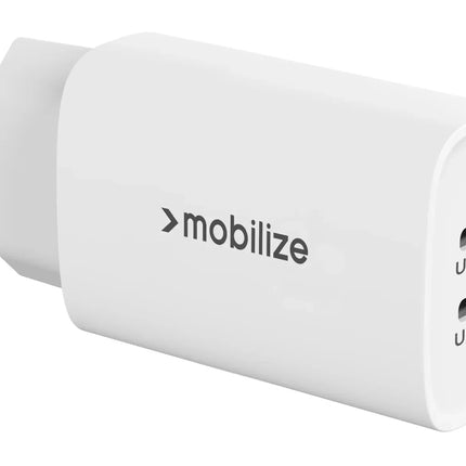Mobilize Wall Charger 2X Usb-C Gan 45W With Pd/Pps White