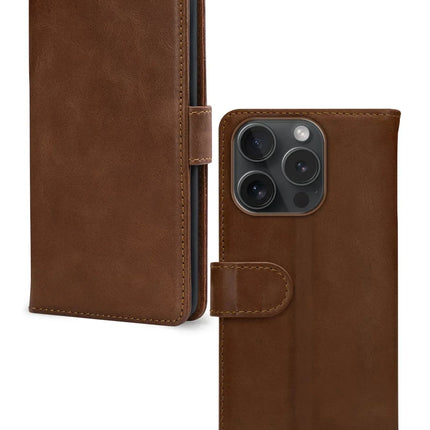 Mobilize Leather Wallet Apple Iphone 15 Pro Brown