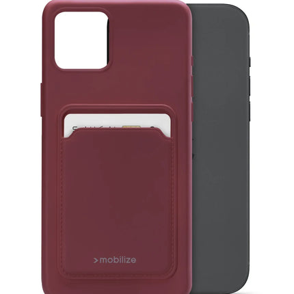 Mobilize Rubber Gelly Card Case Apple Iphone 15 Plus Matt Bordeaux