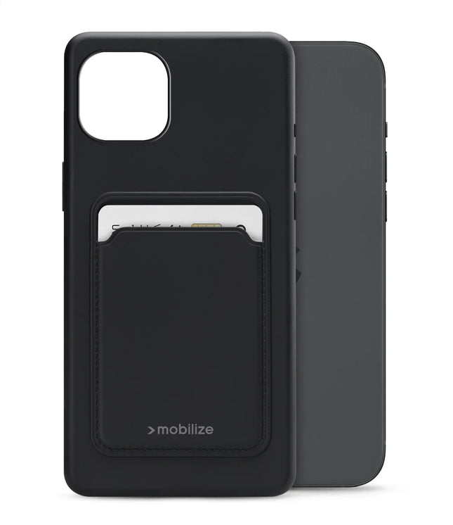Mobilize Rubber Gelly Card Case Apple Iphone 15 Plus Matt Black