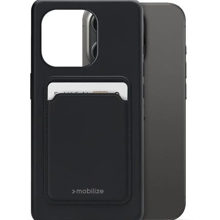 Mobilize Rubber Gelly Card Case Apple Iphone 15 Pro Matt Black