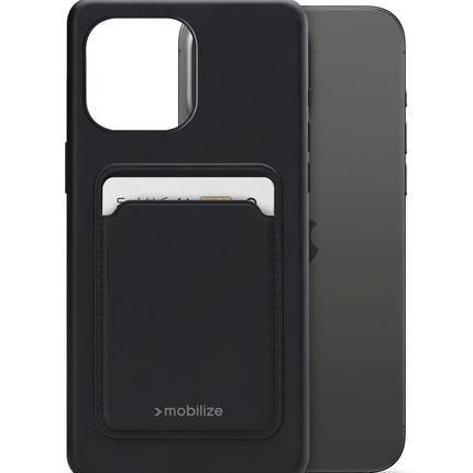 Mobilize Rubber Gelly Card Case Apple Iphone 15 Pro Max Matt Black