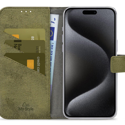 My Style Flex Wallet For Apple Iphone 15 Pro Max Olive