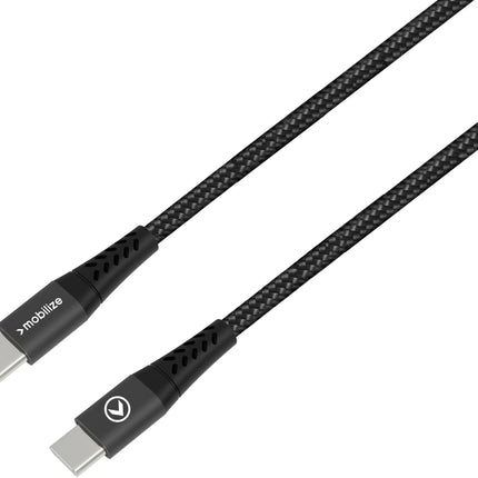 Mobilize Strong Nylon Cable Usb-C To Usb-C 20Cm. 100W Black