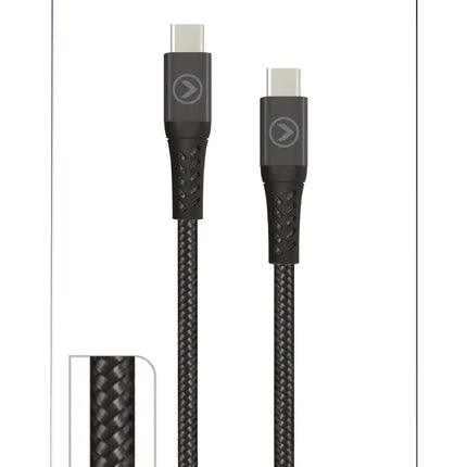 Mobilize Strong Nylon Cable Usb-C To Usb-C 20Cm. 100W Black