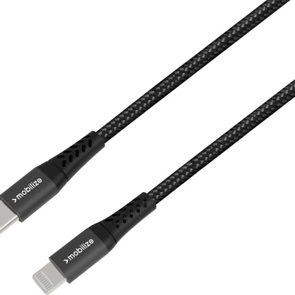 Mobilize Strong Nylon Cable Usb-C To Mfi Lightning 20Cm. 60W Black