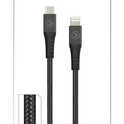 Mobilize Strong Nylon Cable Usb-C To Mfi Lightning 20Cm. 60W Black