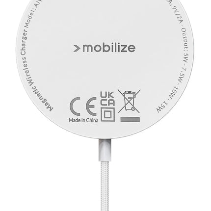 Mobilize Strong Magnetic Wireless Charger Magsafe Compatible 15W White - Acrylic
