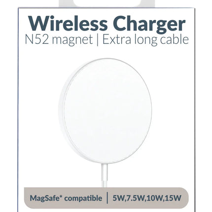 Mobilize Strong Magnetic Wireless Charger Magsafe Compatible 15W White - Acrylic