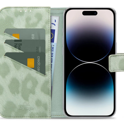 My Style Flex Wallet For Apple Iphone 14 Pro Green Leopard