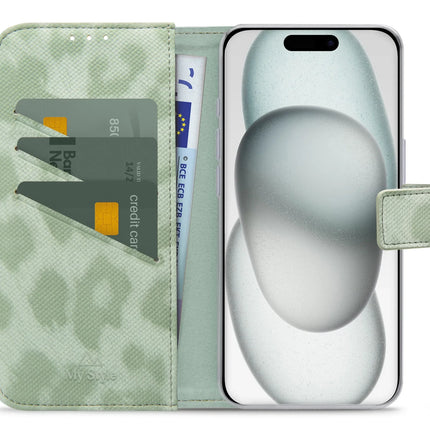 My Style Flex Wallet For Apple Iphone 13/14/15 Green Leopard