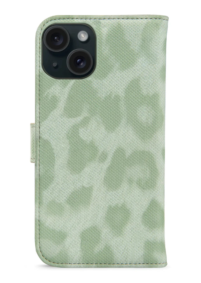 My Style Flex Wallet For Apple Iphone 15 Plus Green Leopard