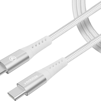 Mobilize Strong Nylon Cable Usb-C To Usb-C 2M. 100W White