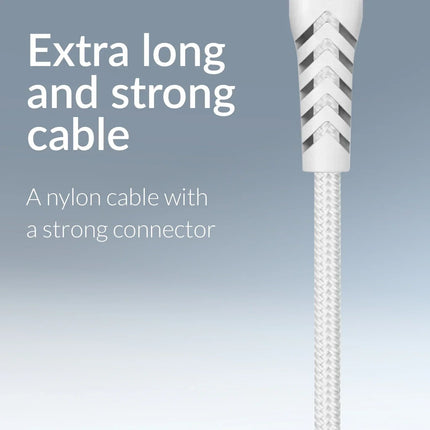 Mobilize Strong Nylon Cable Usb-C To Usb-C 2M. 100W White