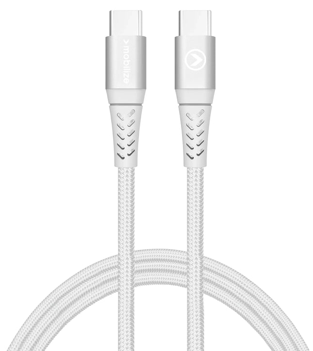 Mobilize Strong Nylon Cable Usb-C To Usb-C 1M. 100W White