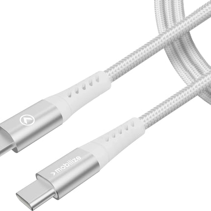 Mobilize Strong Nylon Cable Usb-C To Usb-C 1M. 100W White