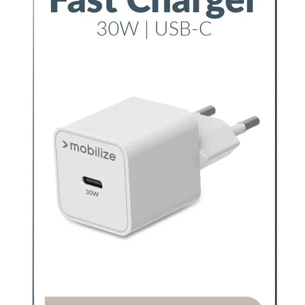 Mobilize Wall Charger Usb-C Gan 30W With Pd/Pps White