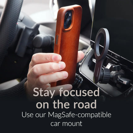 Mobilize Magsafe Compatible Premium Leather Case Apple Iphone 15 Plus Burned Cognac