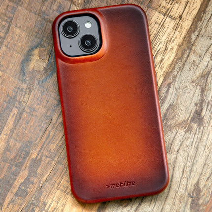 Mobilize Magsafe Compatible Premium Leather Case Apple Iphone 15 Pro Max Burned Cognac