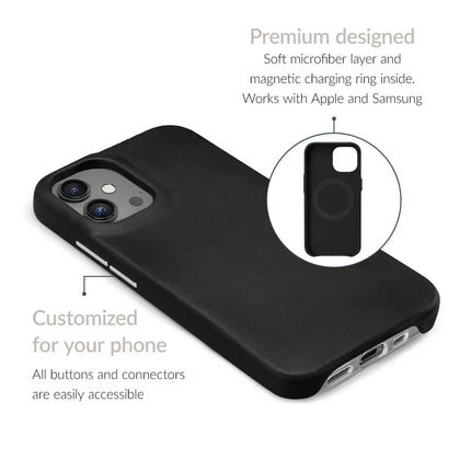 Mobilize Magsafe Compatible Premium Leather Case Apple Iphone 15 Plus Black