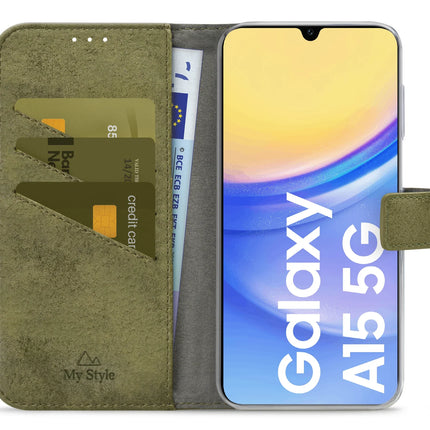 My Style Flex Wallet For Samsung Galaxy A15 4G/5G Olive