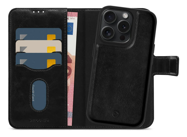 Mobilize 2In1 Magsafe Compatible Gelly Wallet Case Apple Iphone 15 Pro Black