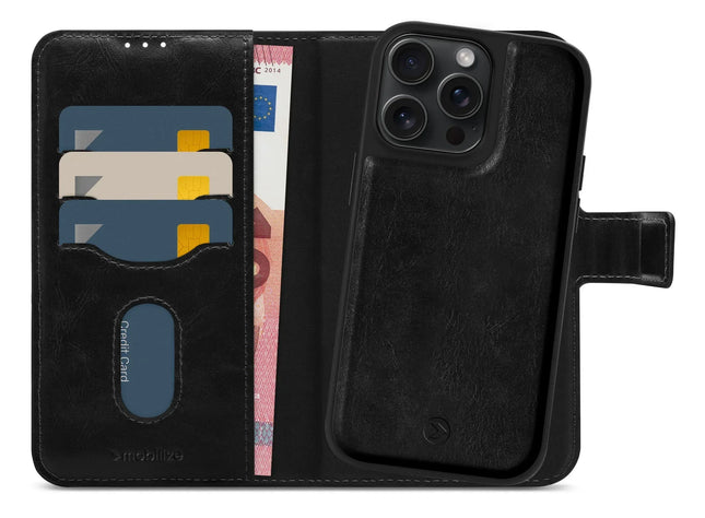Mobilize 2In1 Magsafe Compatible Gelly Wallet Case Apple Iphone 15 Pro Max Black