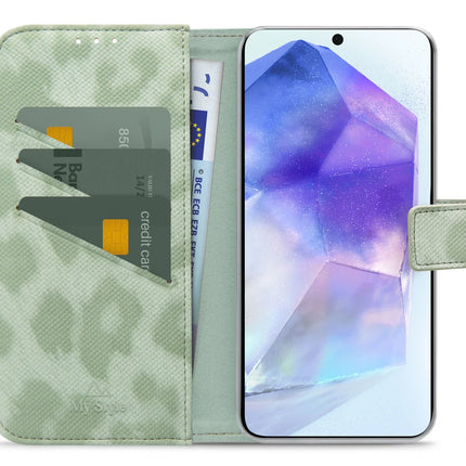 My Style Flex Wallet For Samsung Galaxy A55 5G Green Leopard