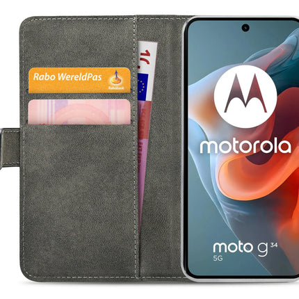 Mobilize Classic Gelly Wallet Book Case Motorola Moto G34 Black