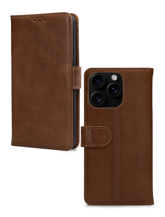 Mobilize Leather Wallet Apple Iphone 16 Pro Brown
