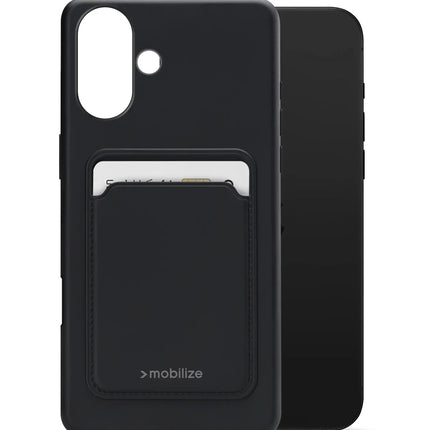 Mobilize Rubber Gelly Card Case Apple Iphone 16 Matt Black